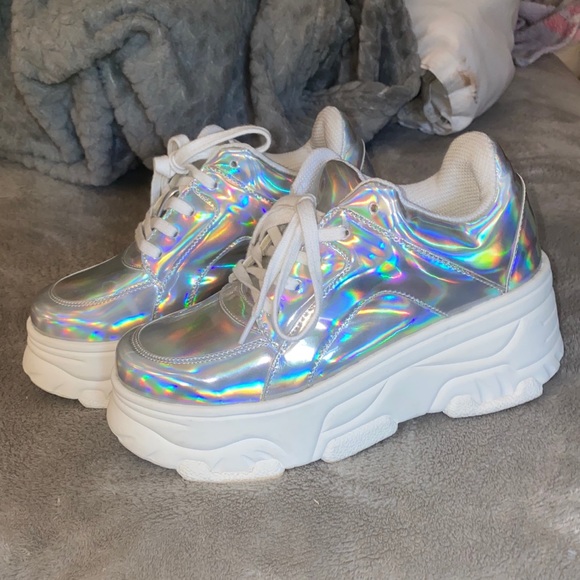 iridescent platform shoes